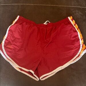 Nike Red and Yellow ISU Athletic Shorts Retro Style
